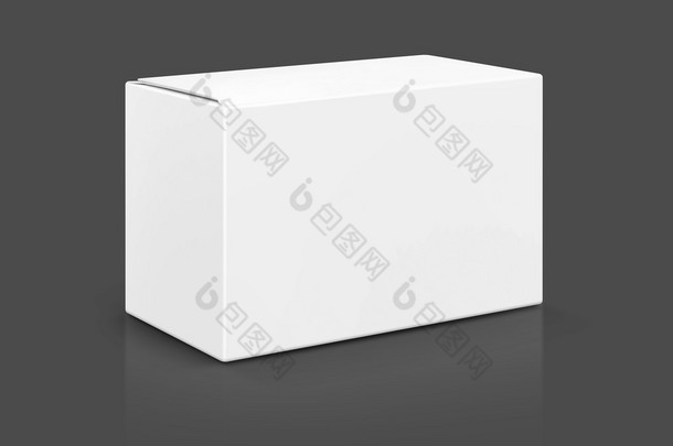 白色的空白包装纸箱孤立的灰色背景