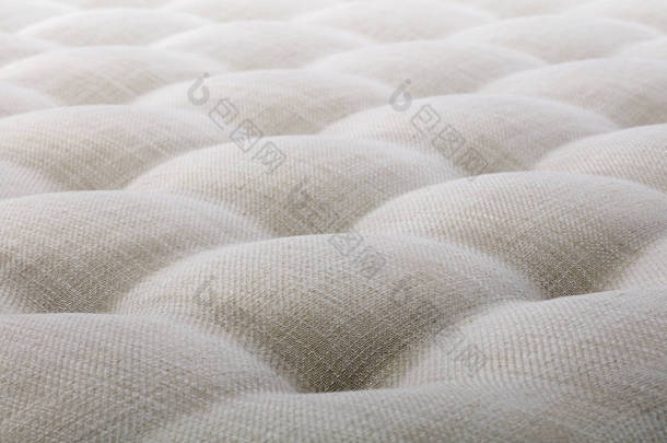 关闭床垫的白色纹理, 床上用品图案背景