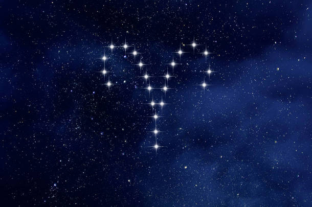夜空中的白羊座星座，星空中的白羊座黄道带星座