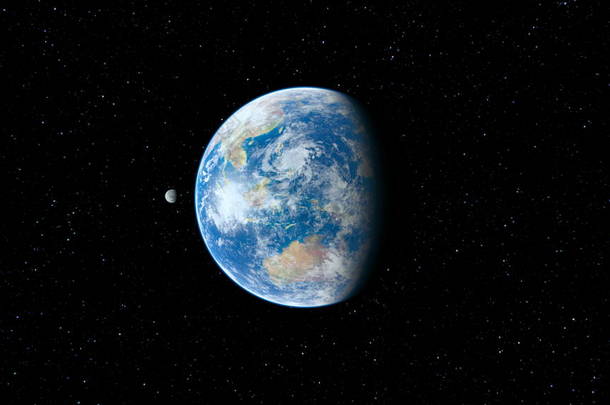 3d cg 渲染太空行星。这张图片的元素由美国宇航局提供.