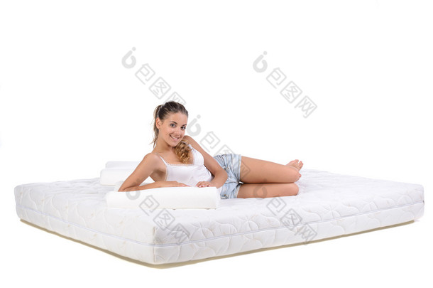 女人和床垫