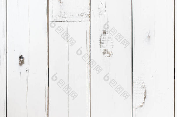 白色漆木木板背景 