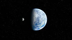 3d cg 渲染太空行星。这张图片的元素由美国宇航局提供.