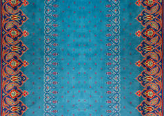 波斯地毯纹理与花卉设计背景