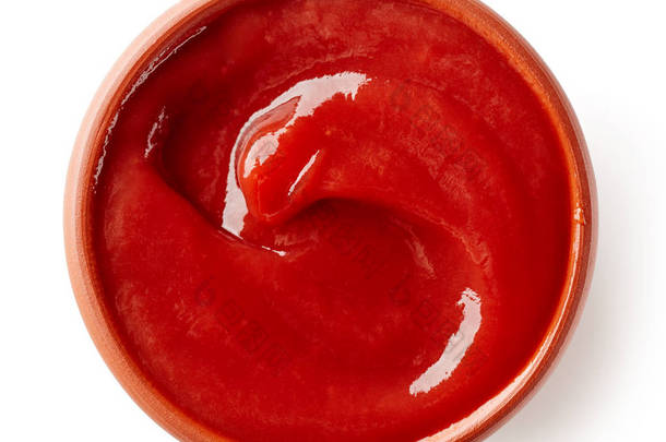白色背景上的番茄酱或番茄汁
