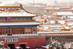 在冬季，北京，中国的紫禁城