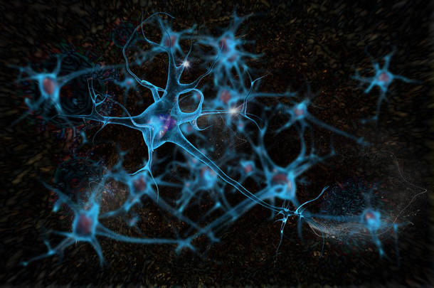 神经元细胞在科学背景下的<strong>大脑</strong>
