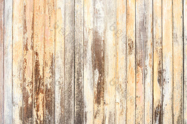 古老的木材质地和背景的老式色调。木板浅褐色木墙背景.