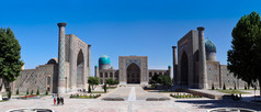 乌兹别克斯坦撒马尔罕著名 registan 广场
