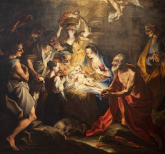 出生的耶稣-油漆从米兰教堂