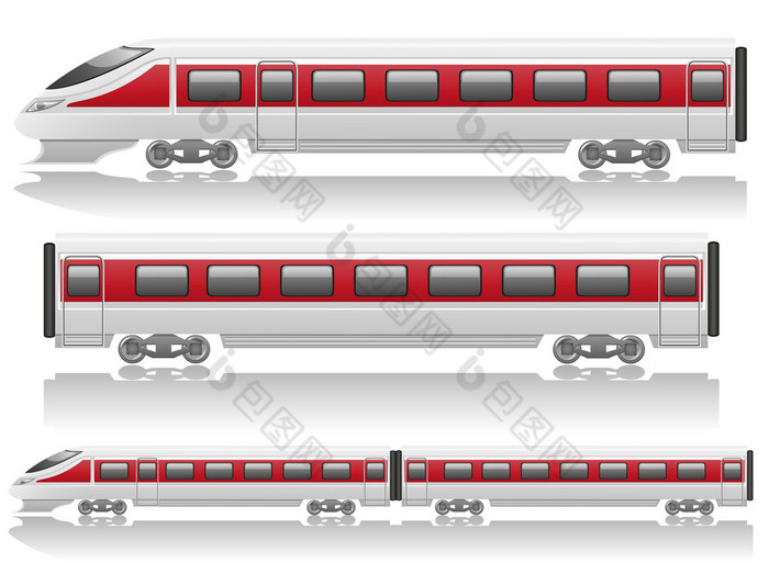高速列车机车和马车图