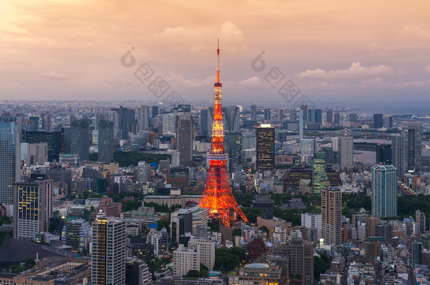 在日本的东京城市东京塔