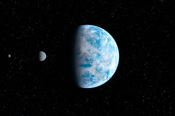 3d <strong>cg</strong> 渲染太空行星。这张图片的元素由美国宇航局提供.