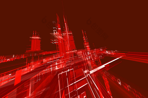 抽象红色<strong>城市</strong>夜光背景