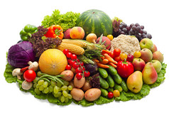 新鲜的蔬菜、 水果和其他食品.