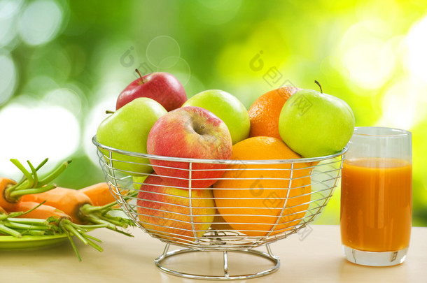 健康食品。有机水果和蔬菜