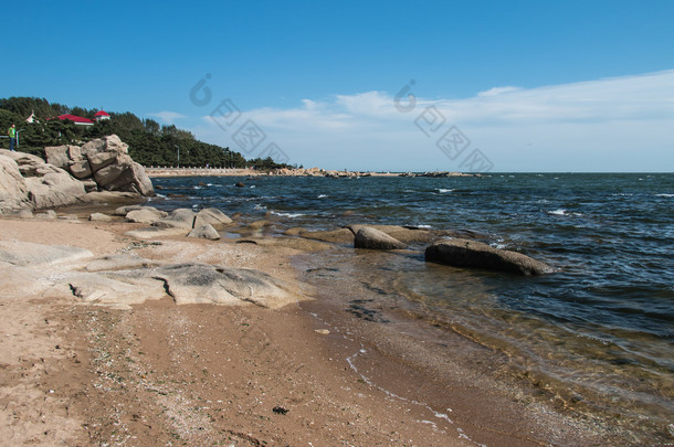 在中国黄海海域的海岸