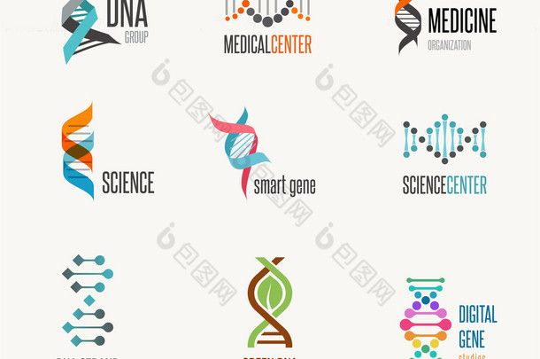 Dna、 遗传因素和图标集合