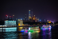 广州 Cbd 大厦和珠江夜景