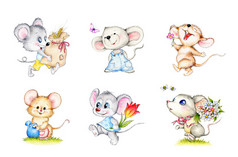 六只可爱的老鼠
