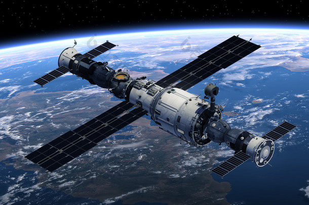 国际空间站和地球轨道上运行的航天器
