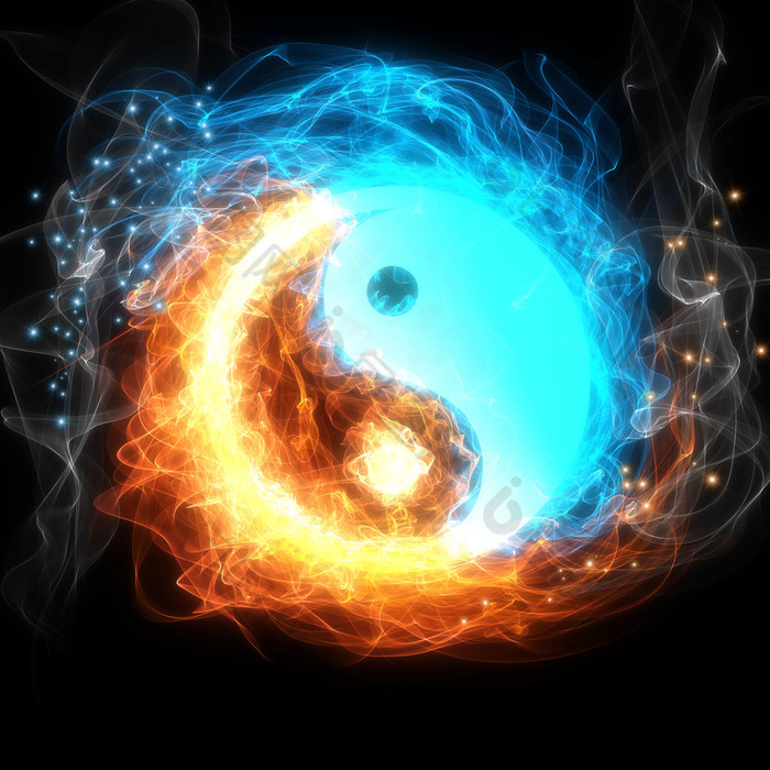 阴阳符号火与冰图片-包图网企业站
