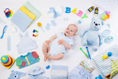 婴儿的衣服和婴儿护理用品
