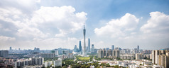 城市景观和广州的城市天际线 