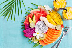 热带水果品种有芒果冰沙