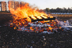 以色列青年篝火庆祝犹太节日 — 滞后 Baomer 