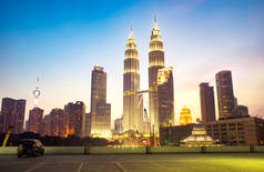 城市风貌与现代发展, 暮光之景, 吉隆坡, 马来西亚 .