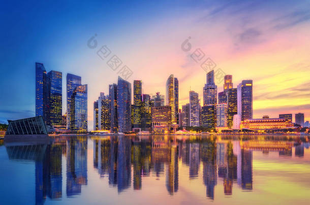 新加坡的天际线背景
