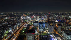 夜灯横滨城市美景与现代建筑在日本