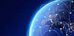 地球, 全球商业的互联网概念, 连接