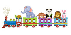 可爱的小动物与火车