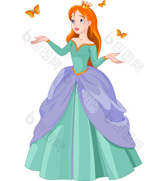 公主和蝴蝶图片