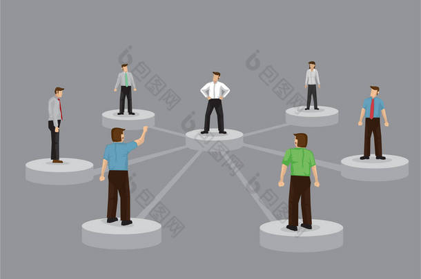 有<strong>线条</strong>和<strong>圆圈</strong>的人之间的社交网络联系。商人联系的概念。图解.