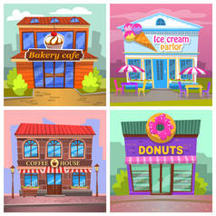 咖啡店、甜甜圈店、冰淇淋店
