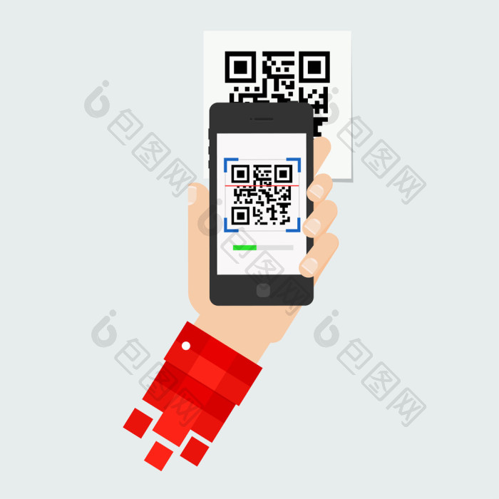 插图代码扫描扫码支付扫码点餐图片-包图网企业站