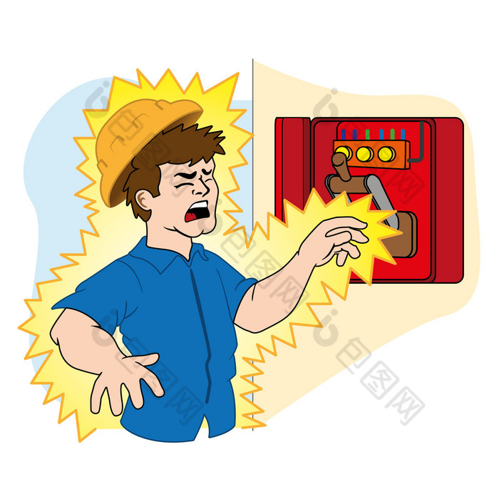 由于事故一个人在电源箱中触电身亡的图示图片-包图网企业站