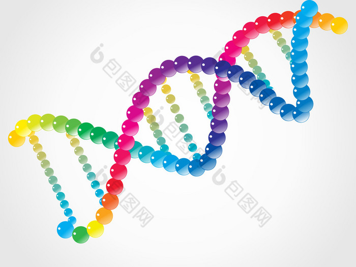 dna 螺旋，孤立在白色