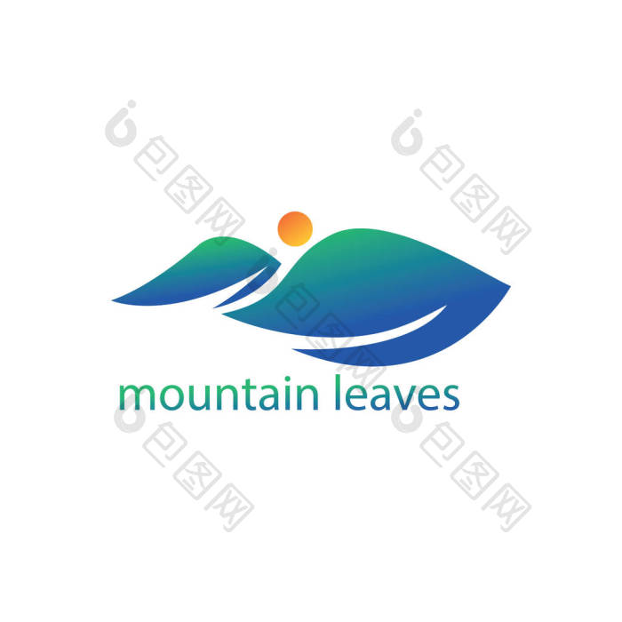 创意叶标图解山区自然设计色彩矢量模板图片-包图网企业站