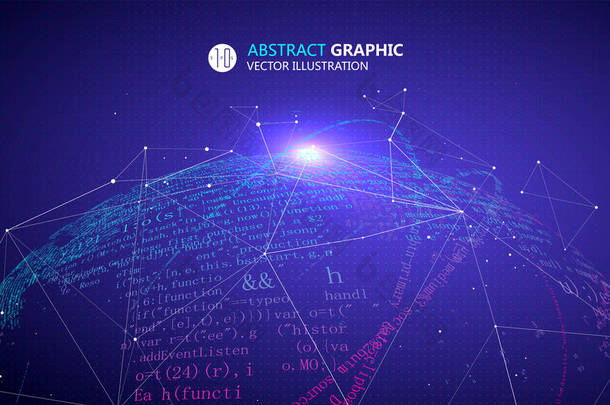 地球是由数字代码组成的。数字代码是一种科学和技术的抽象图形.