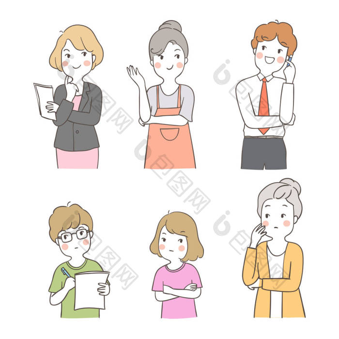 画一套人周到矢量插图图片-包图网企业站