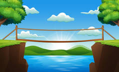 跨流桥的背景场景