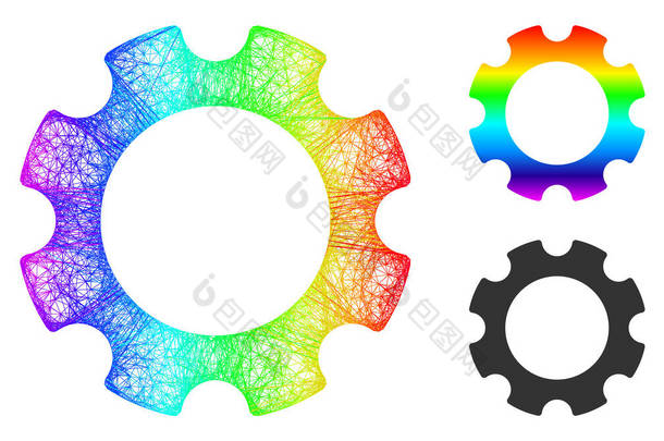彩虹网渐变齿轮图标