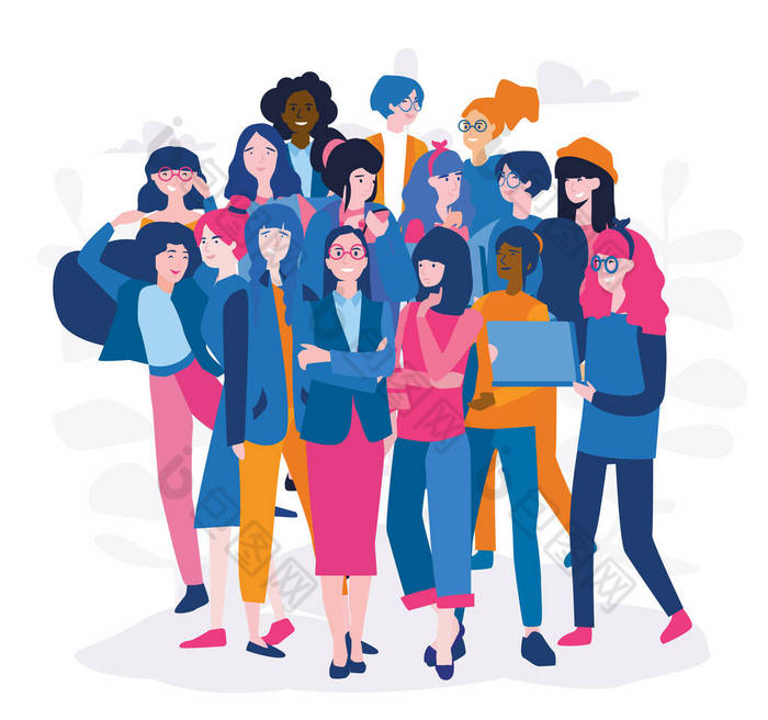 工作小组的图解女卡通人物图片-包图网企业站