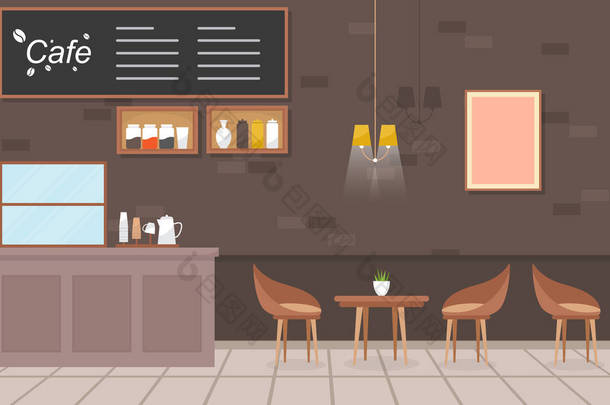 现代咖啡店室内家具餐厅平面设计图解