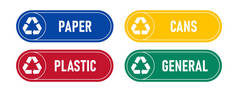 回收与废品材料标签或贴纸唱歌.