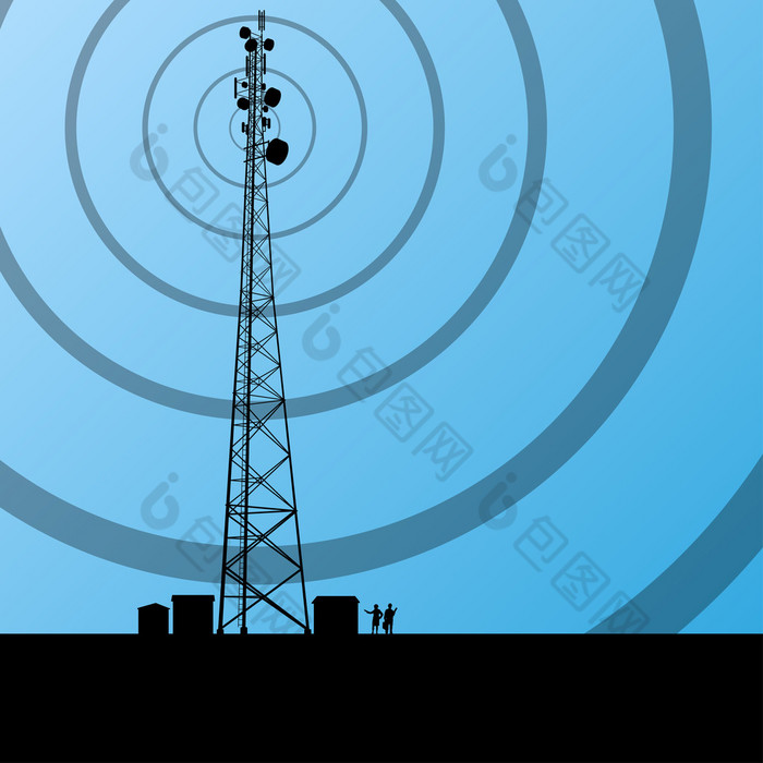 电信无线电塔或移动电话基站浓